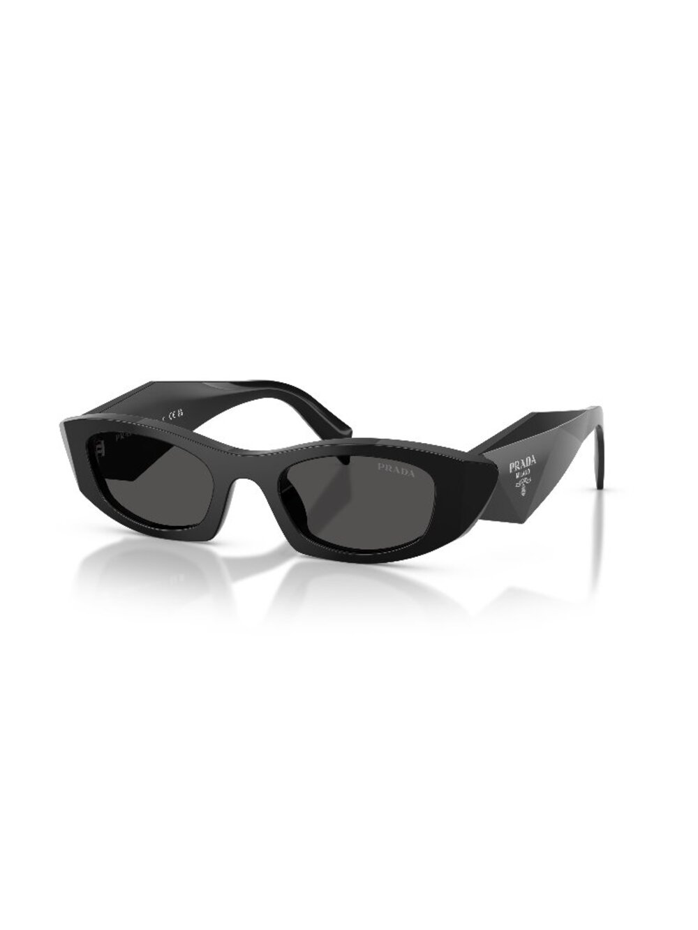 New Prada Women's Sunglasses Black Grey Lens Acetate Frame PR B16S 16K08Z 50